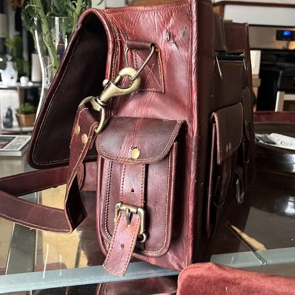 Leather Satchel Bag - Picture 3 of 12